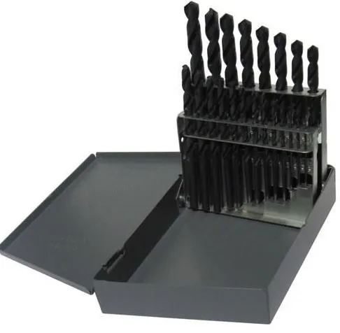 1/16" - 3/8" x64ths 21 Piece Left Hand Jobber Length Drill Bit Set