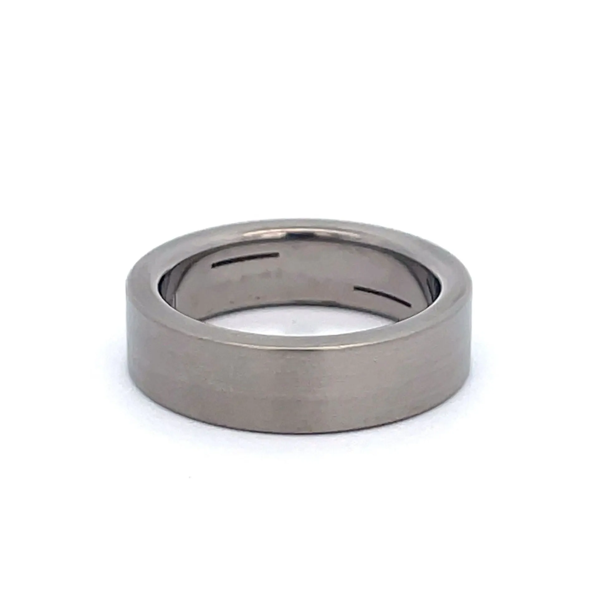 6mm Titanium Ring with Incised Line Size O