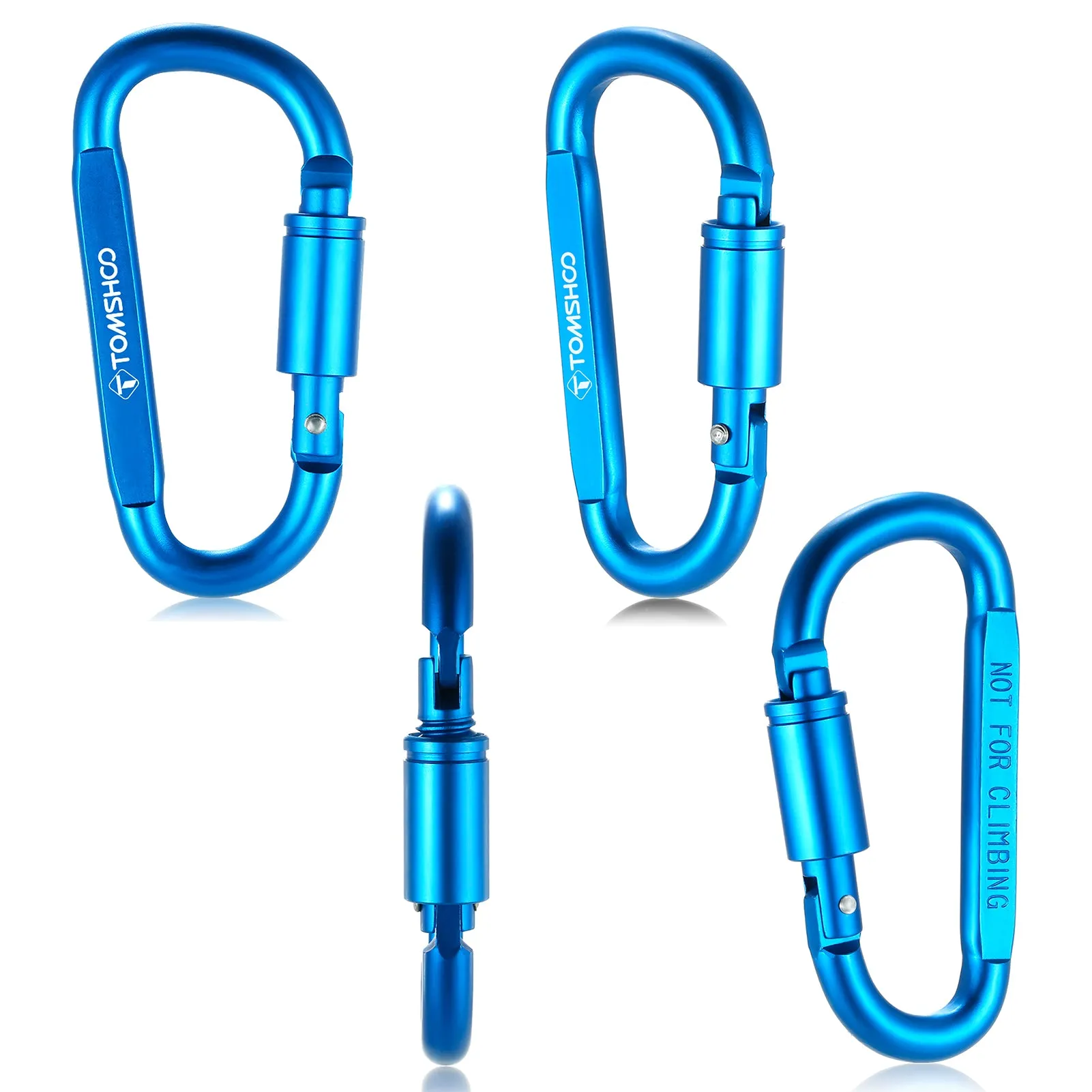 9 Pack Aluminum Alloy D-ring Locking Carabiner Clip Set