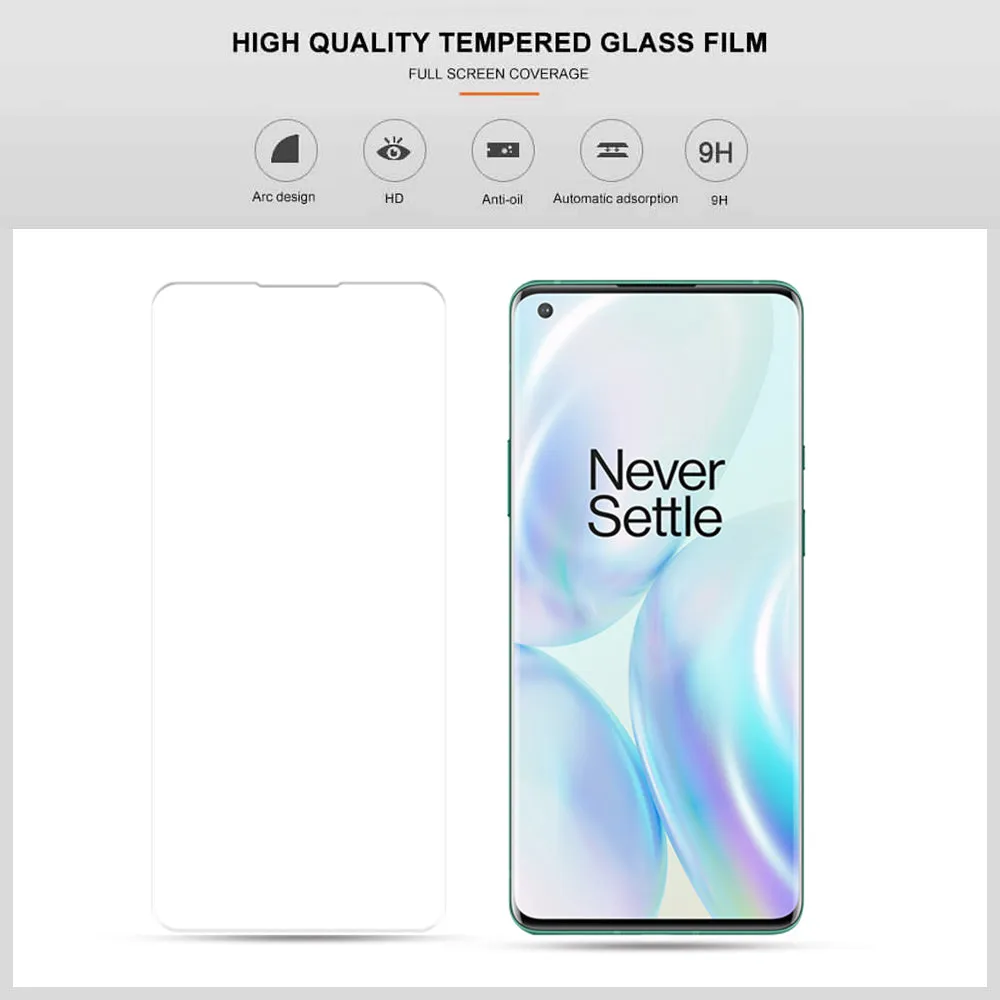 Advanced Border-less Full Coverage 3D Curved UV OnePlus 8 Pro Tempered Glass Screen Protector