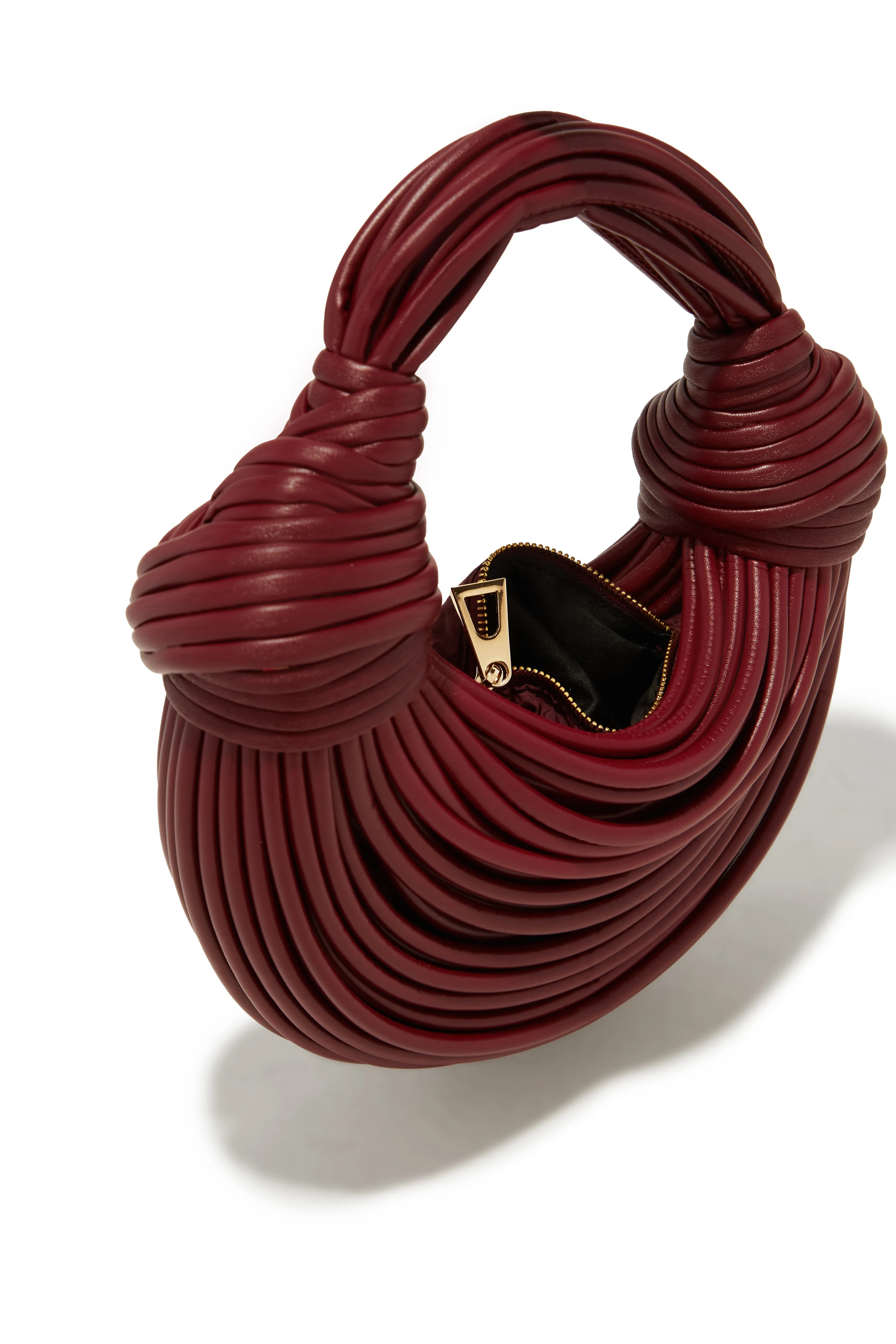 Azelie Double Knot Spaghetti Handbag - Cherry