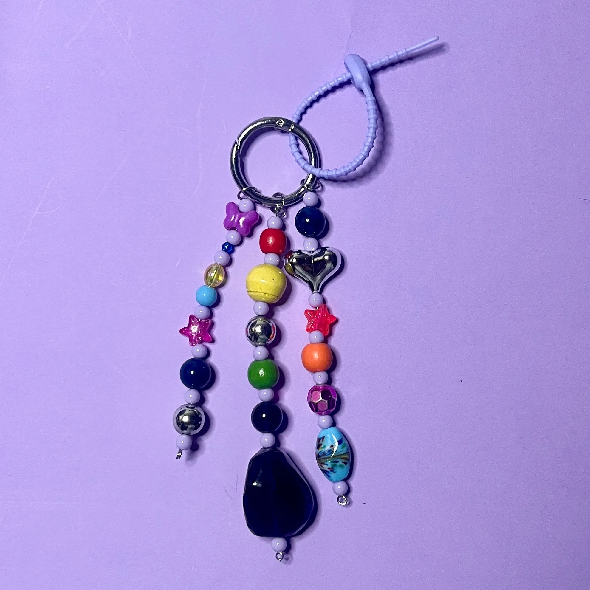 Bag charm and keyring wire beaded 1