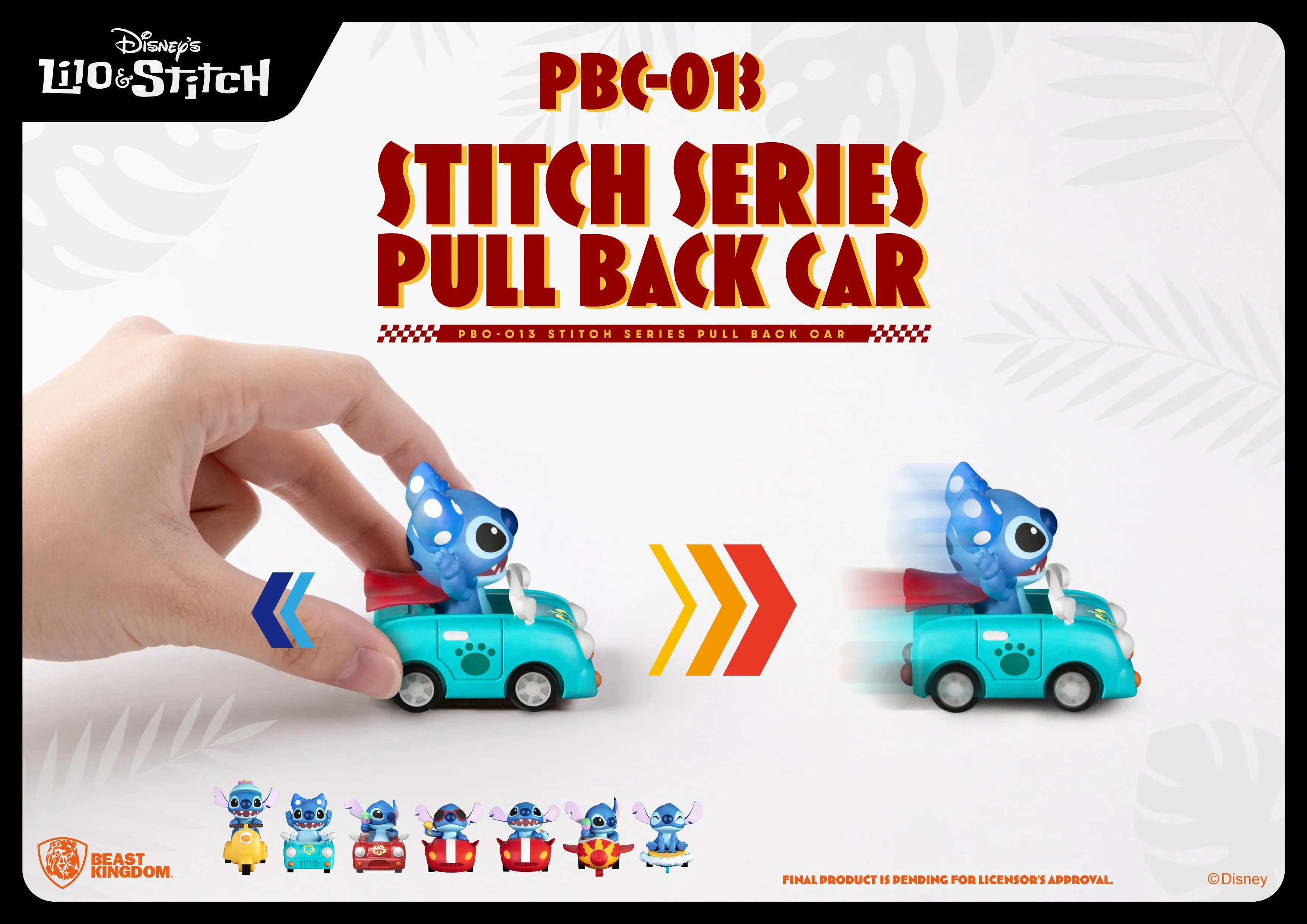 Beast Kingdom PBC-013 Disney Stitch Series Pull Back Car Blind Boxset