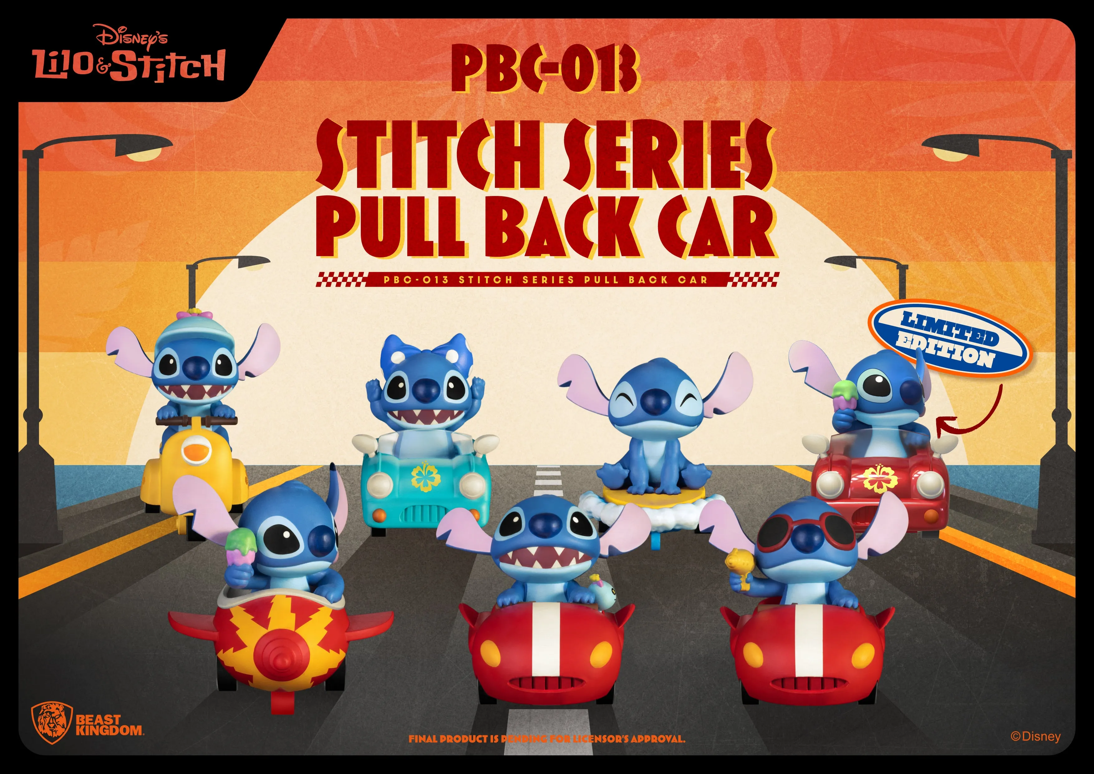 Beast Kingdom PBC-013 Disney Stitch Series Pull Back Car Blind Boxset