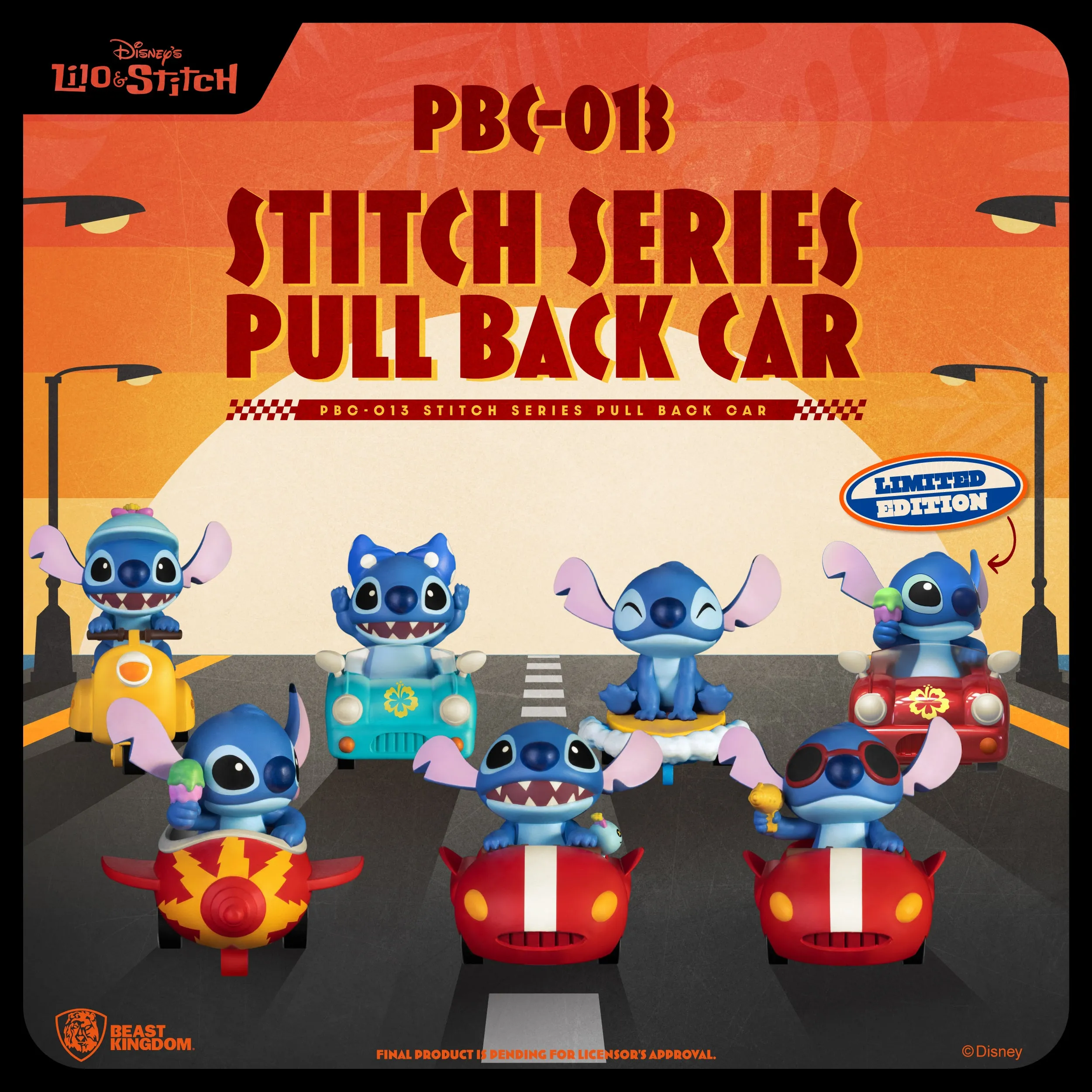 Beast Kingdom PBC-013 Disney Stitch Series Pull Back Car Blind Boxset