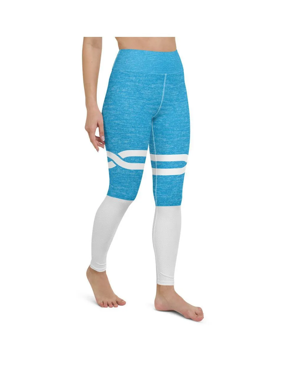 Blue and White Infinity Yoga Pants