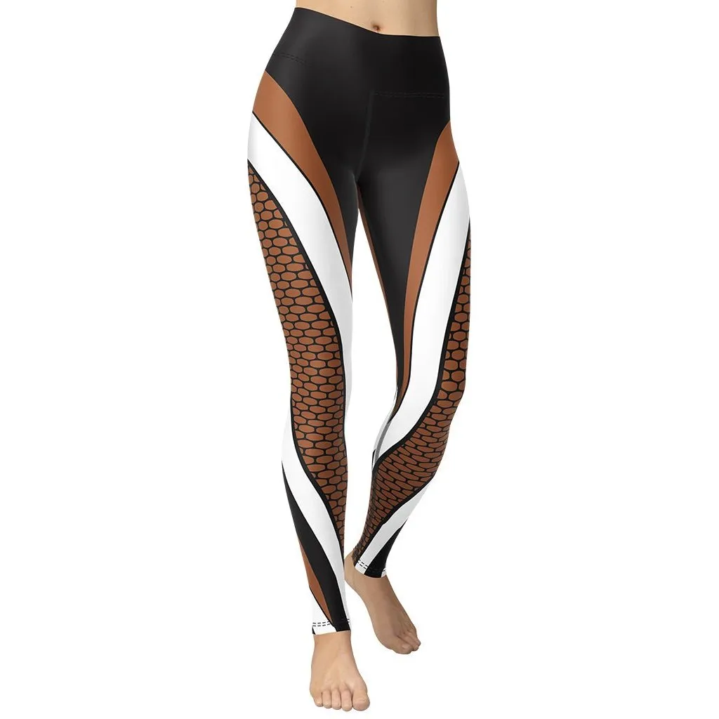 Bold Line Deep Brown Yoga Leggings