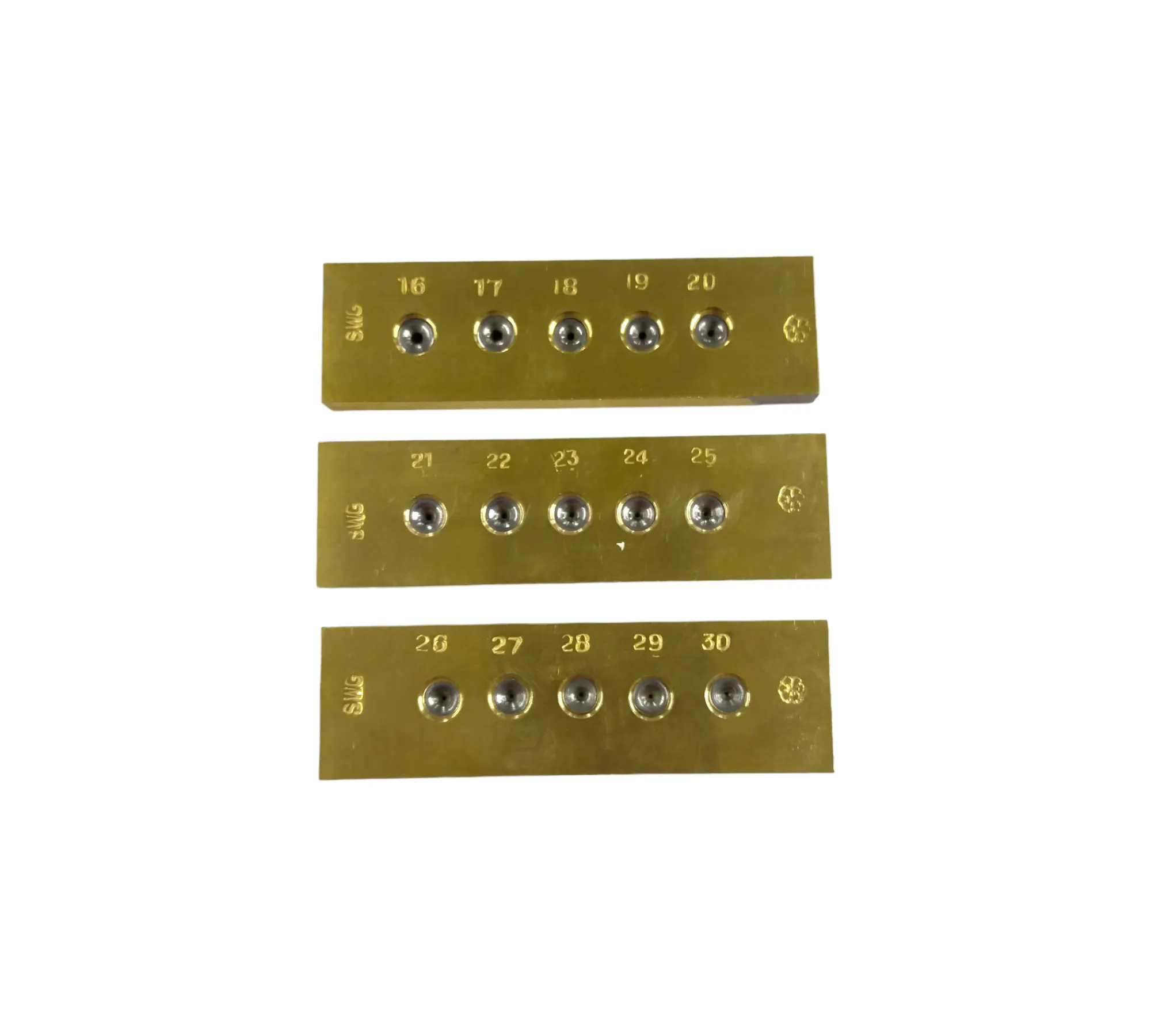 Brass Round Drawplate Set of 3 with Durable Tungsten Inserts [EOL]