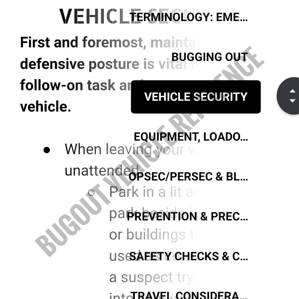 Bugout Vehicle Reference - Vehicular Prepping and Operation