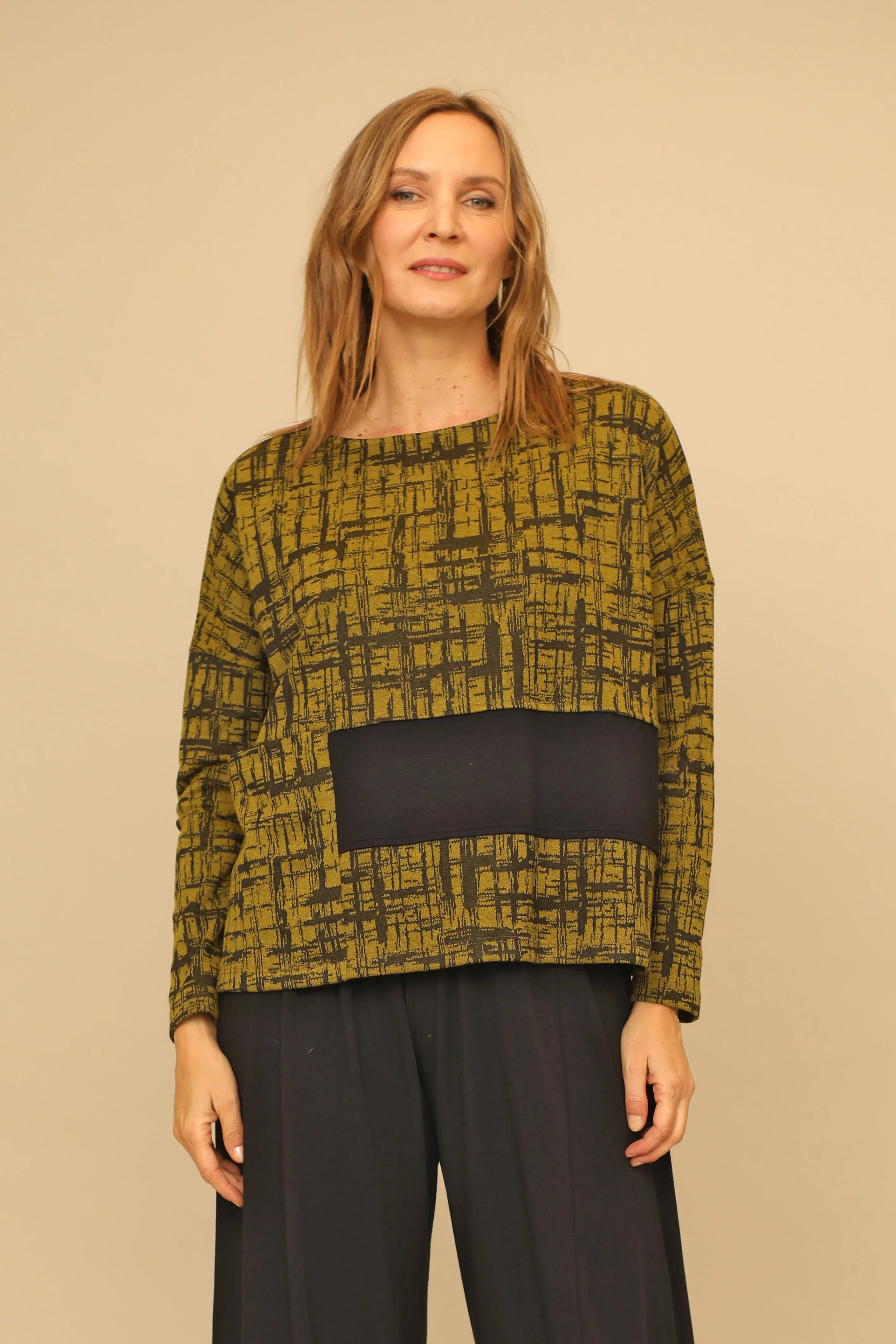 Chive Green Pattern Gwen Top