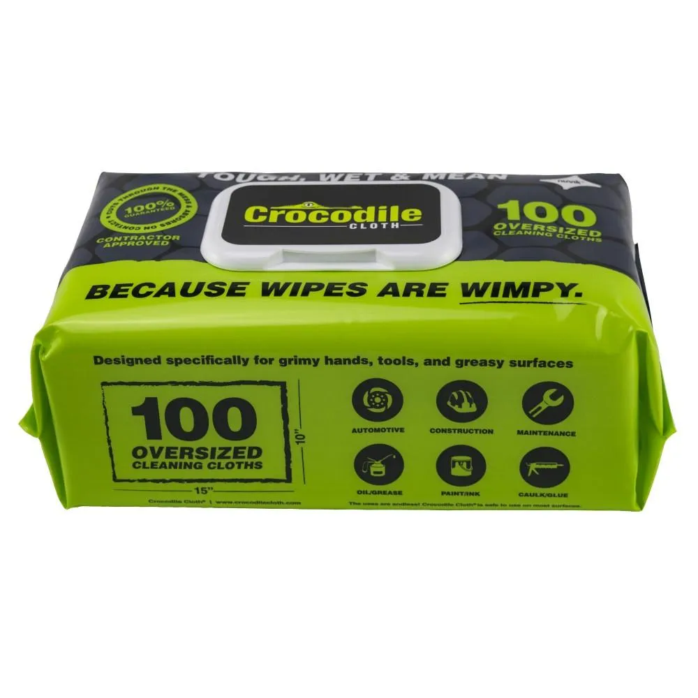 Crocodile Cloth Industrial Wipes (PK 100 Wipes) - Original, Automotive, or Paint