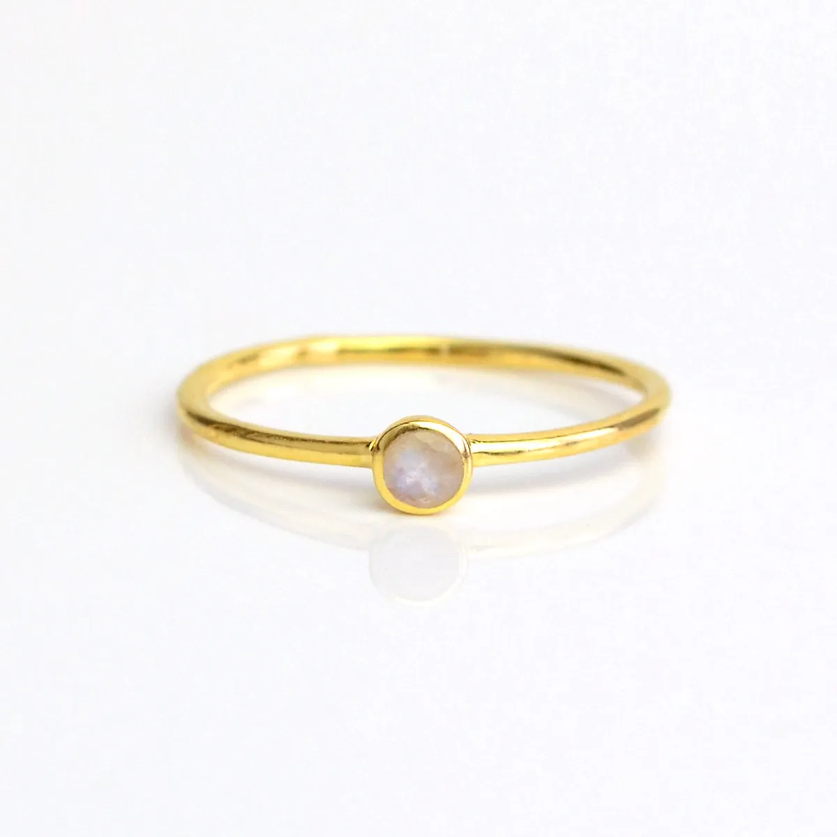 Dainty Stacking Moonstone Ring, June Birthstone