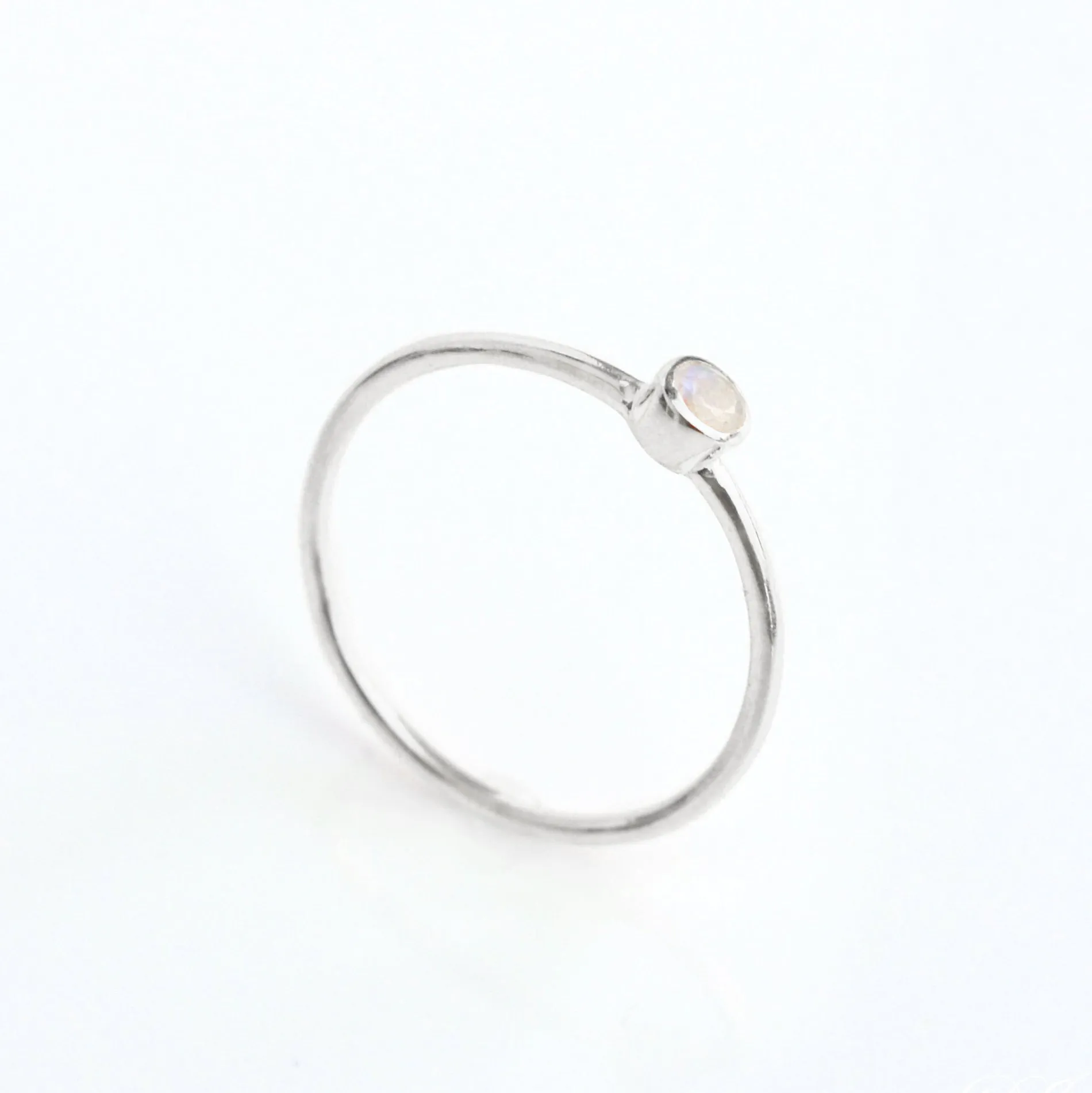 Dainty Stacking Moonstone Ring, June Birthstone