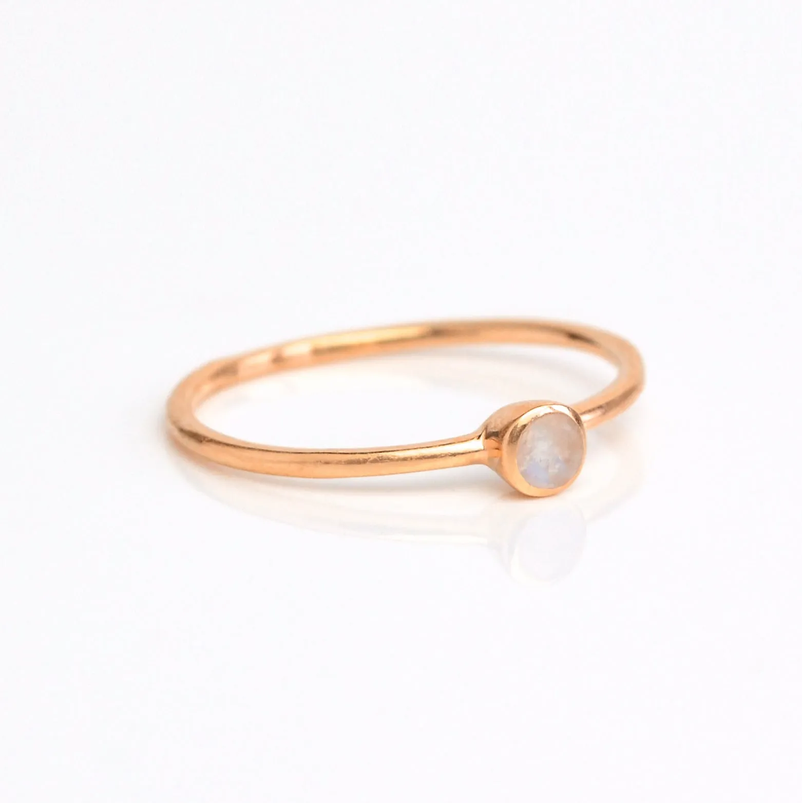 Dainty Stacking Moonstone Ring, June Birthstone