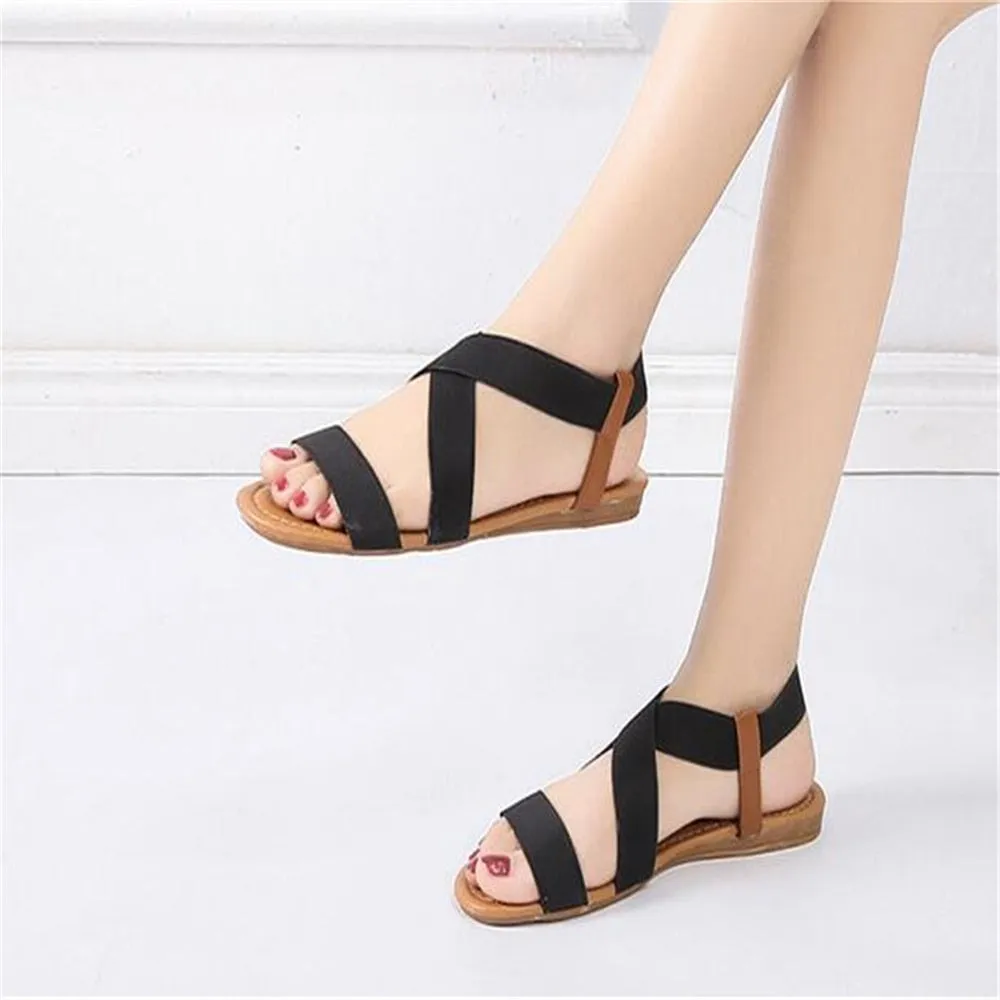 GRW Women Sandals Summer Beach Elastic Strap Anti-slip Soles