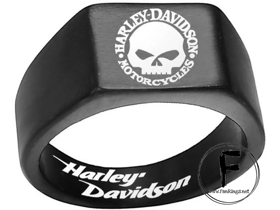 Harley Davidson Ring 10mm Black Titanium Skull Ring | #HarleyDavidson #motorcycle