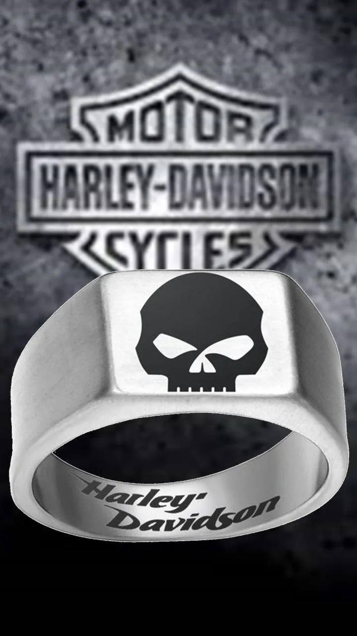 Harley Davidson Ring 10mm Silver Titanium HD Skull Ring | #HarleyDavidson #motorcycle