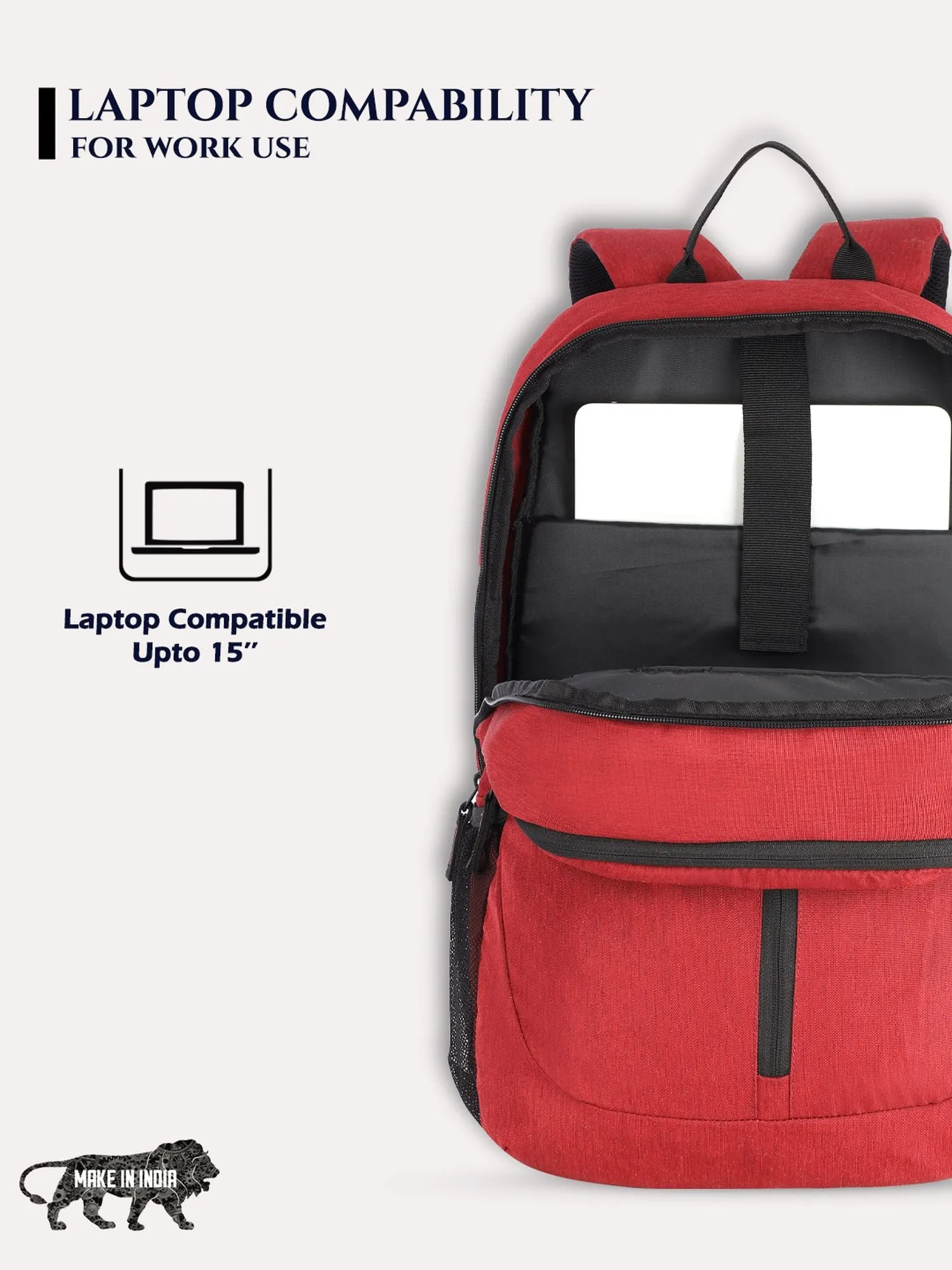 Lavie Sport Chief 32L Laptop Backpack For Men & Women Red