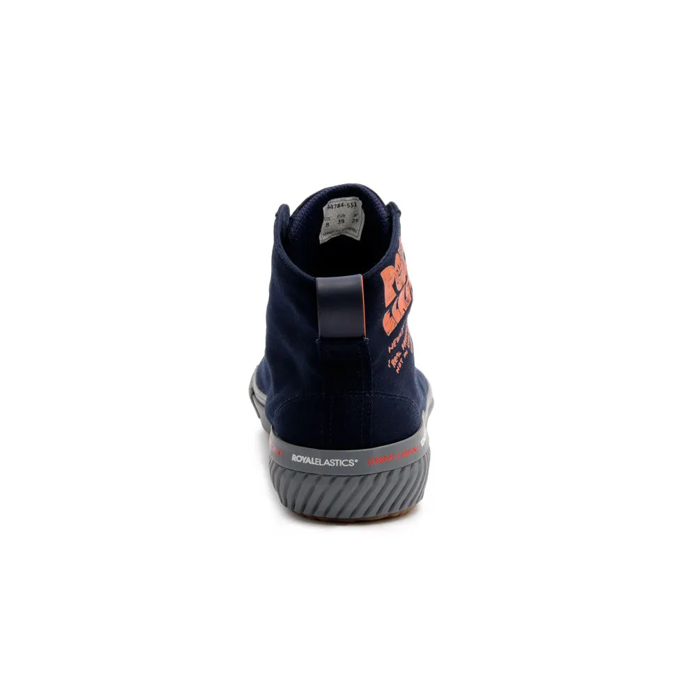 Men's Harajuku Navy Orange Canvas High Tops 04784-551