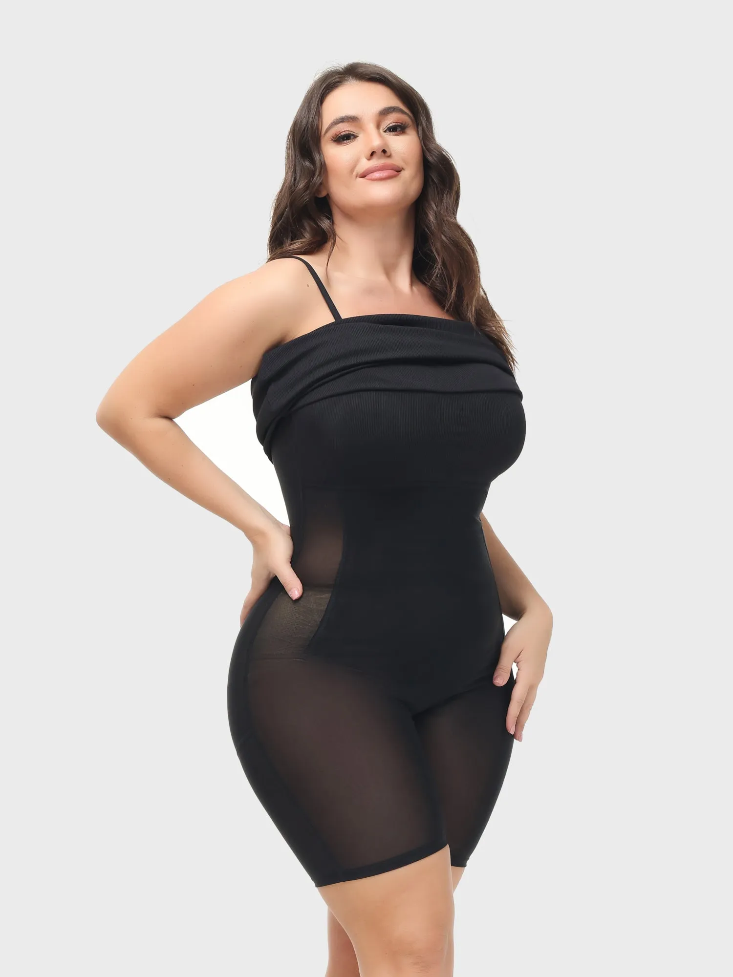 Midsize Goddess Mini Slip Dress With Built-in Shapewear