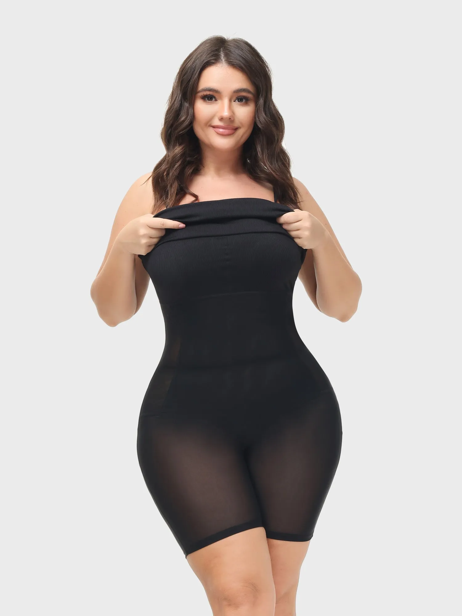 Midsize Goddess Mini Slip Dress With Built-in Shapewear