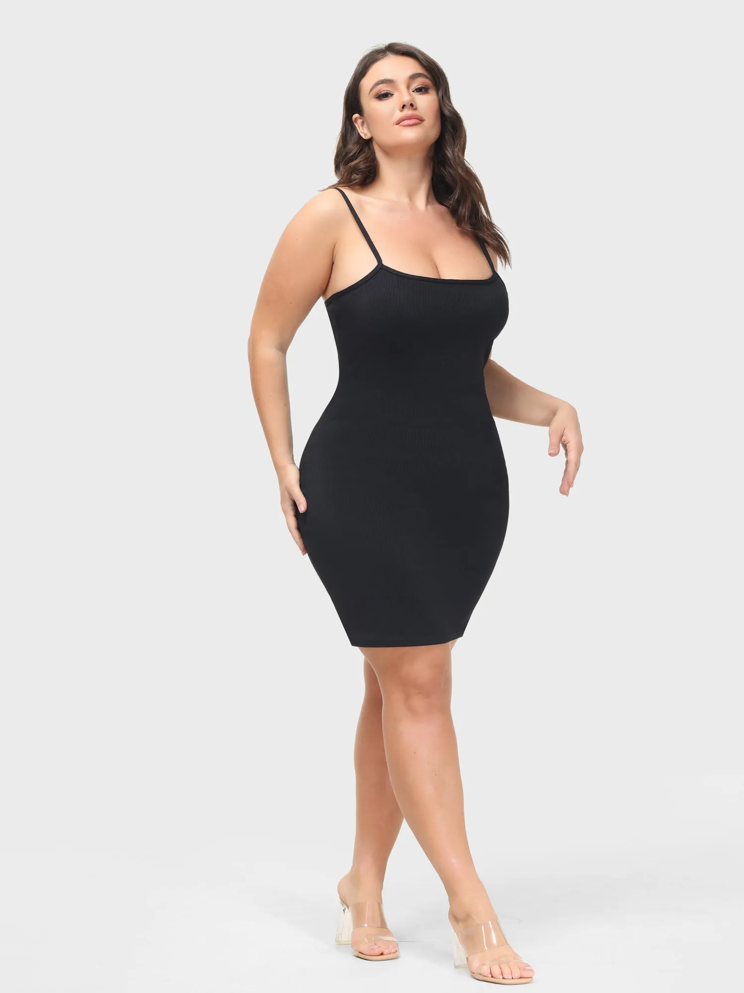 Midsize Goddess Mini Slip Dress With Built-in Shapewear