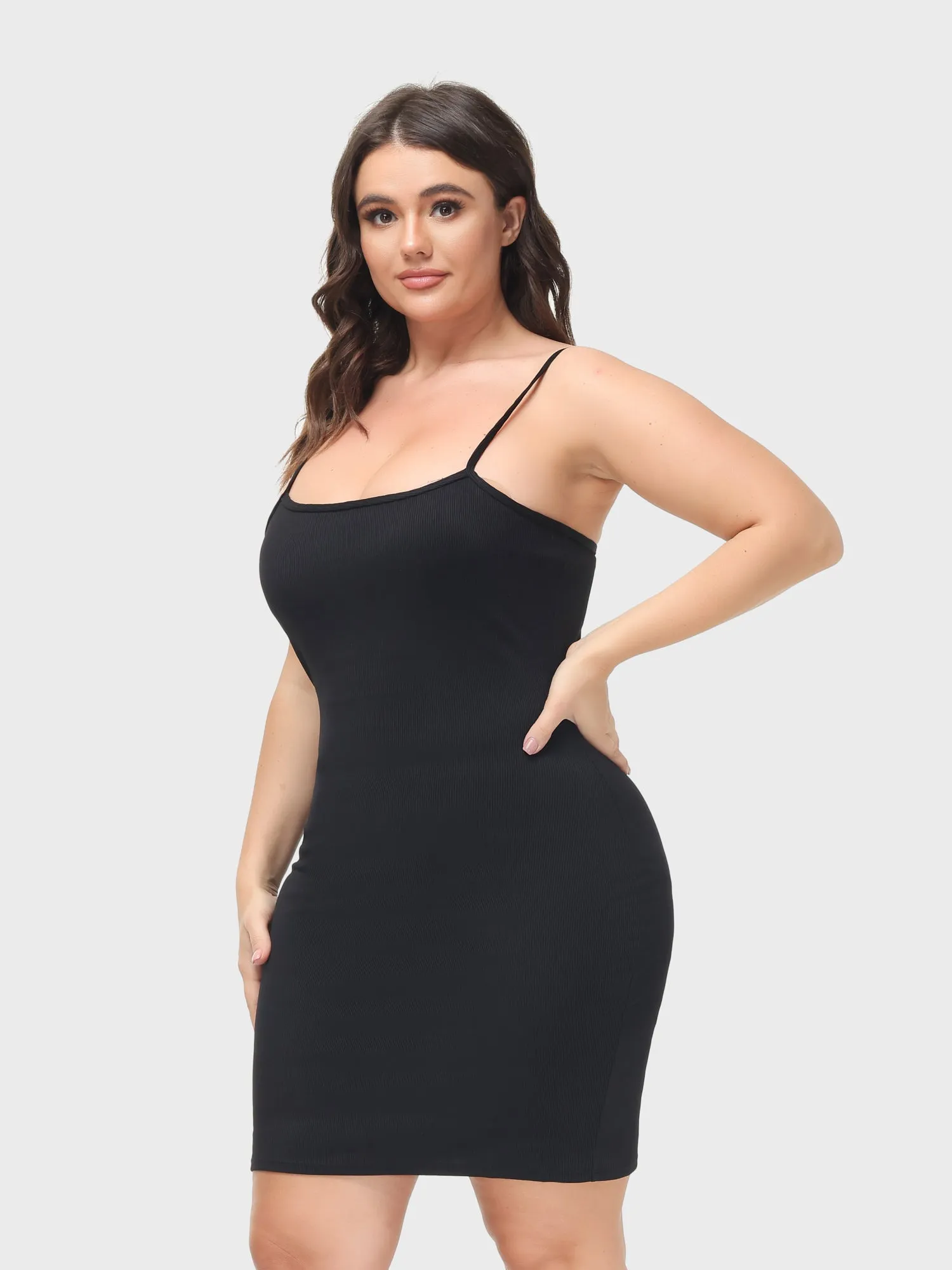 Midsize Goddess Mini Slip Dress With Built-in Shapewear