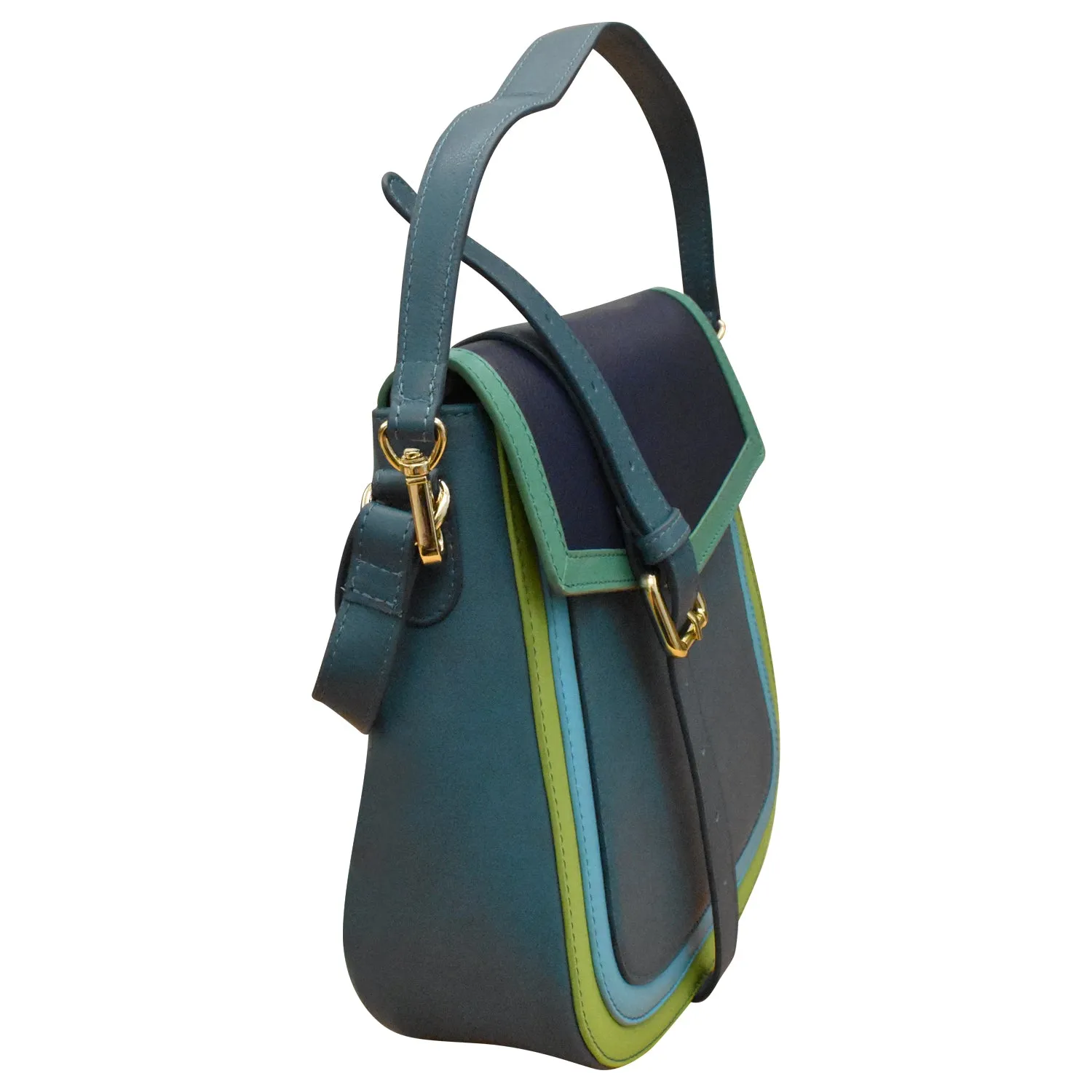 Multi Color Flap Bucket Bag