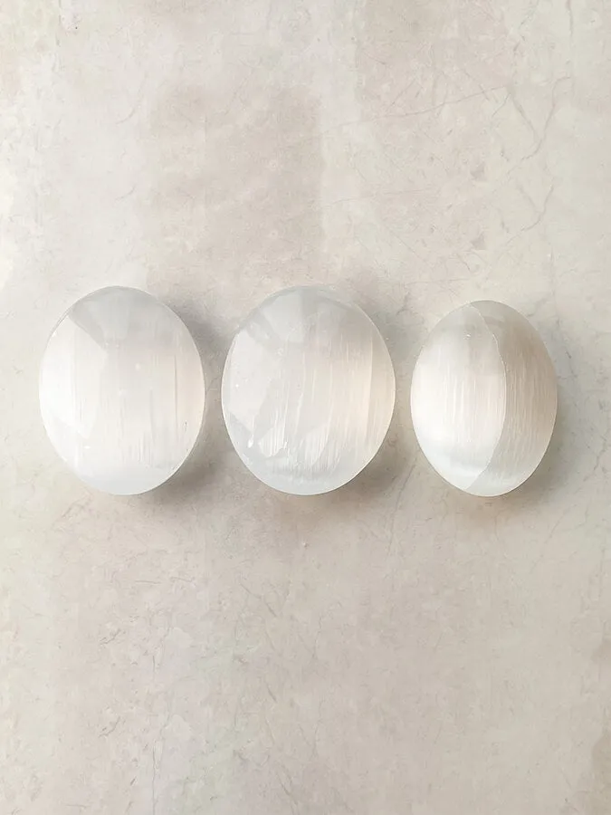 Selenite Crystal Palm Stone