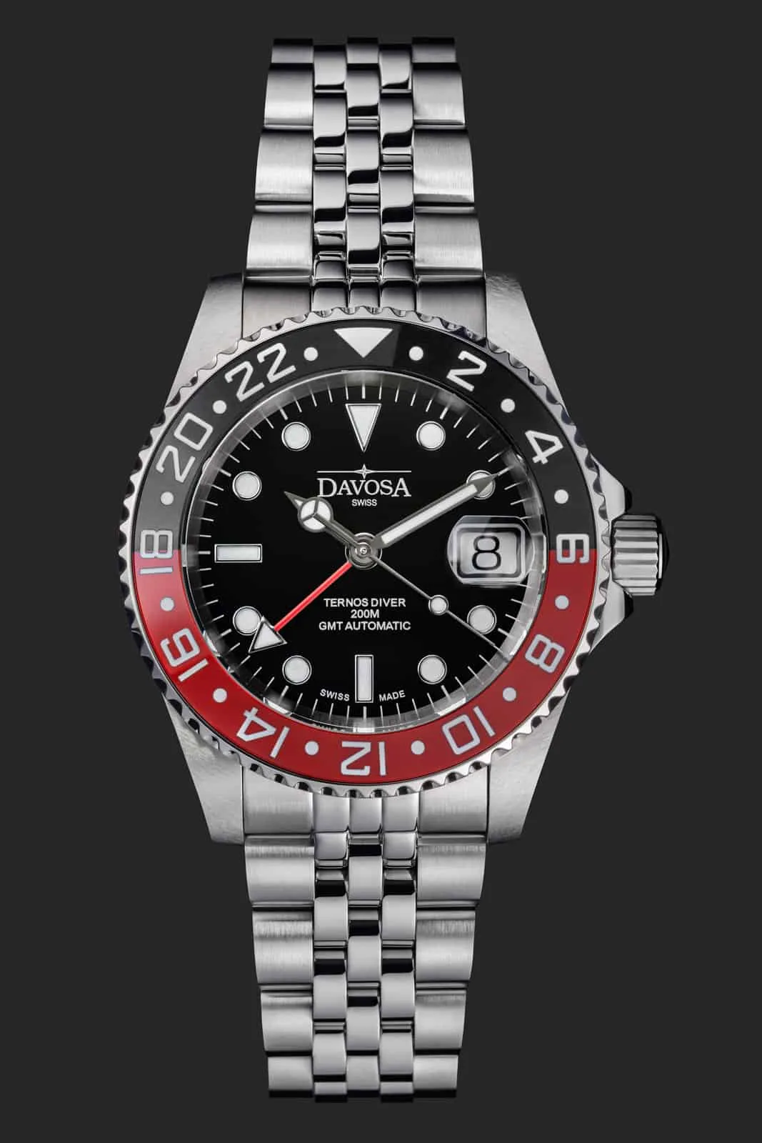 Ternos Ceramic Automatic GMT Black Red Diving Watch 16159009 OUTLET