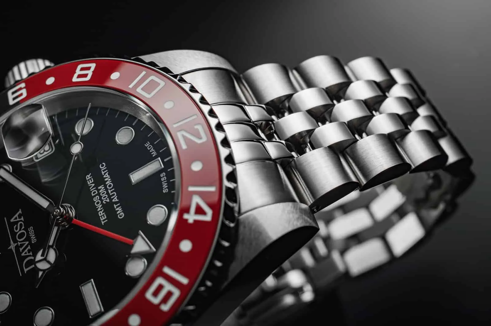 Ternos Ceramic Automatic GMT Black Red Diving Watch 16159009 OUTLET