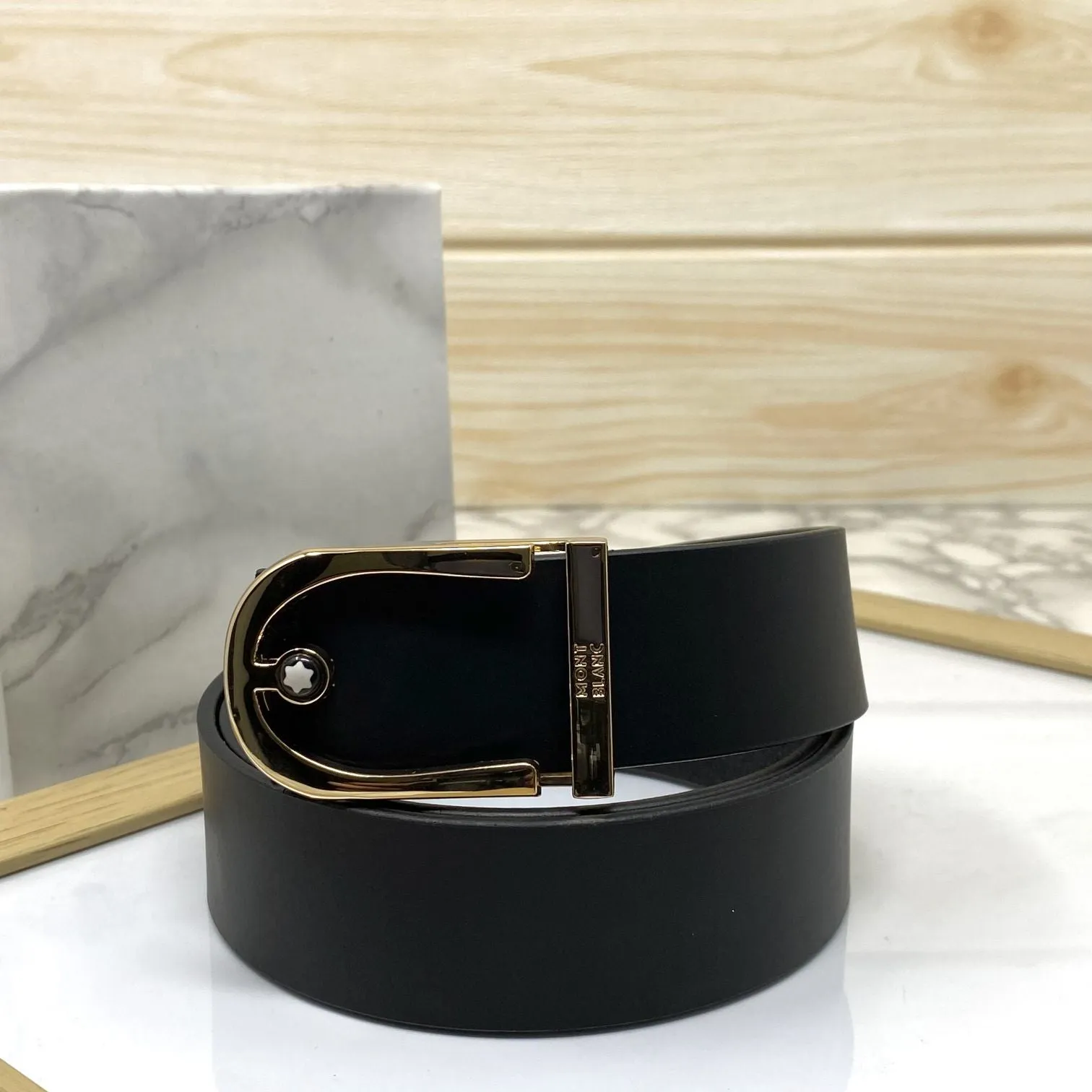 U-Shape Signature Formal Leather Strap Belt-JonasParamount