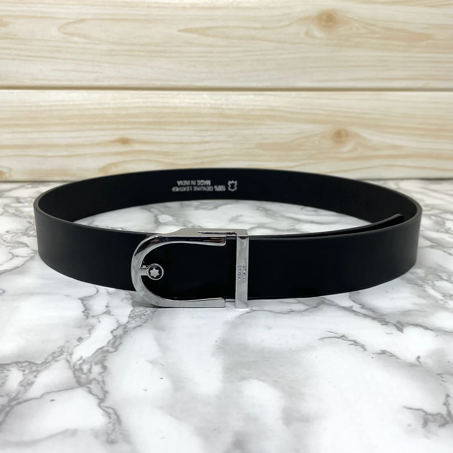 U-Shape Signature Formal Leather Strap Belt-JonasParamount