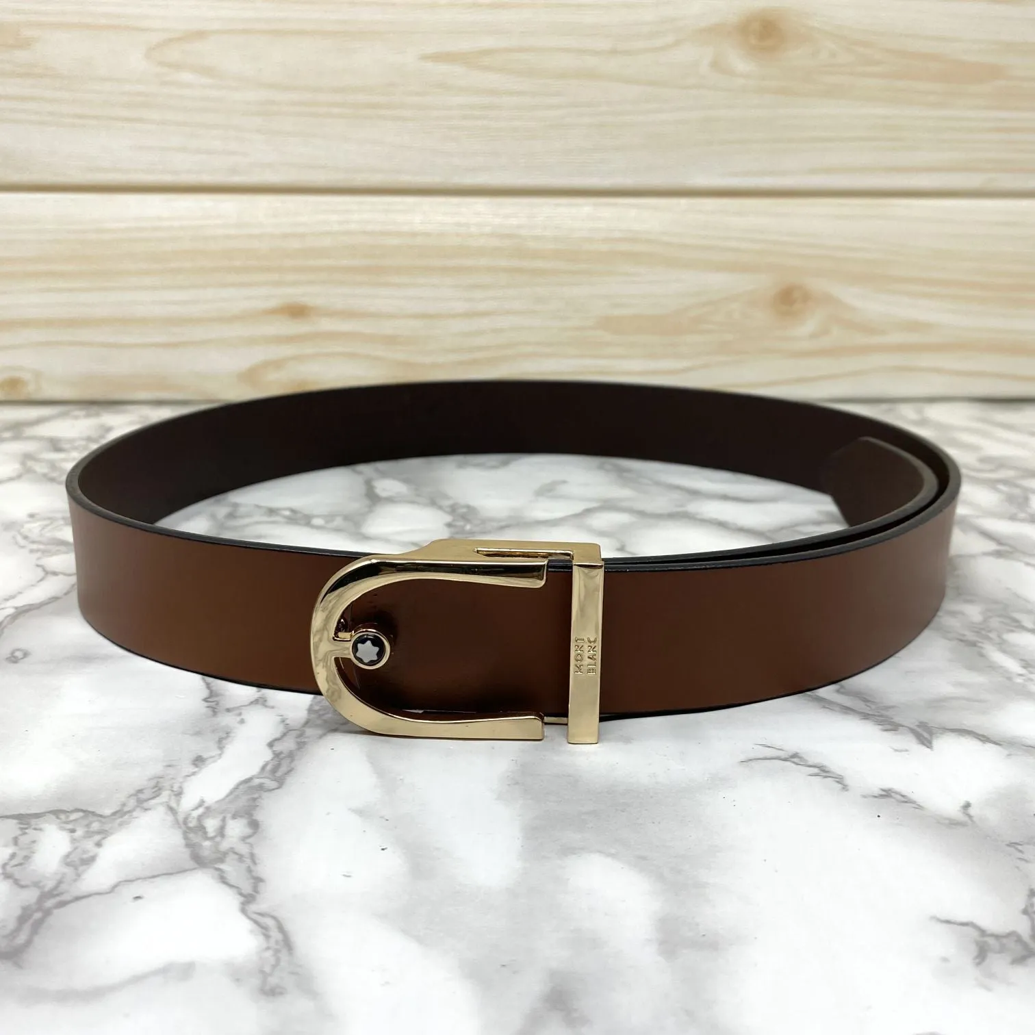 U-Shape Signature Formal Leather Strap Belt-JonasParamount